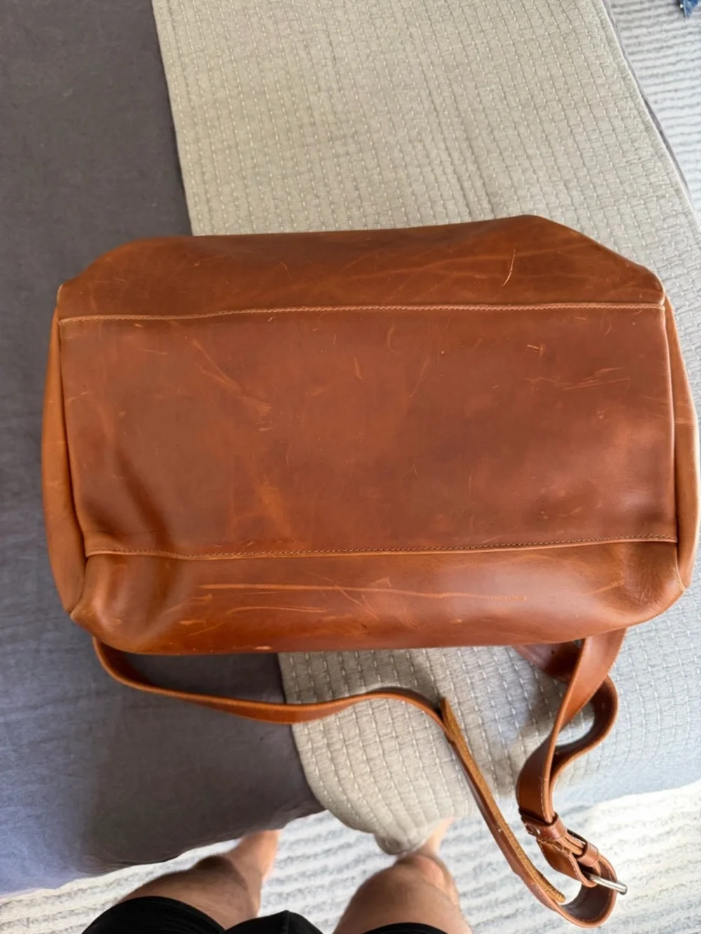 Classic Village Tannery Tan Leather Duffel Bag for Men